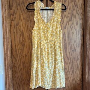 Yellow Sleeveless Printed Dress